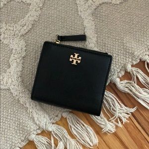 Black Leather Tory Burch Wallet